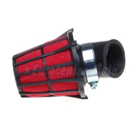 Filtro aire de espuma Racing Rojo tipo Malossi. Entrada 35mm. Codo 45º