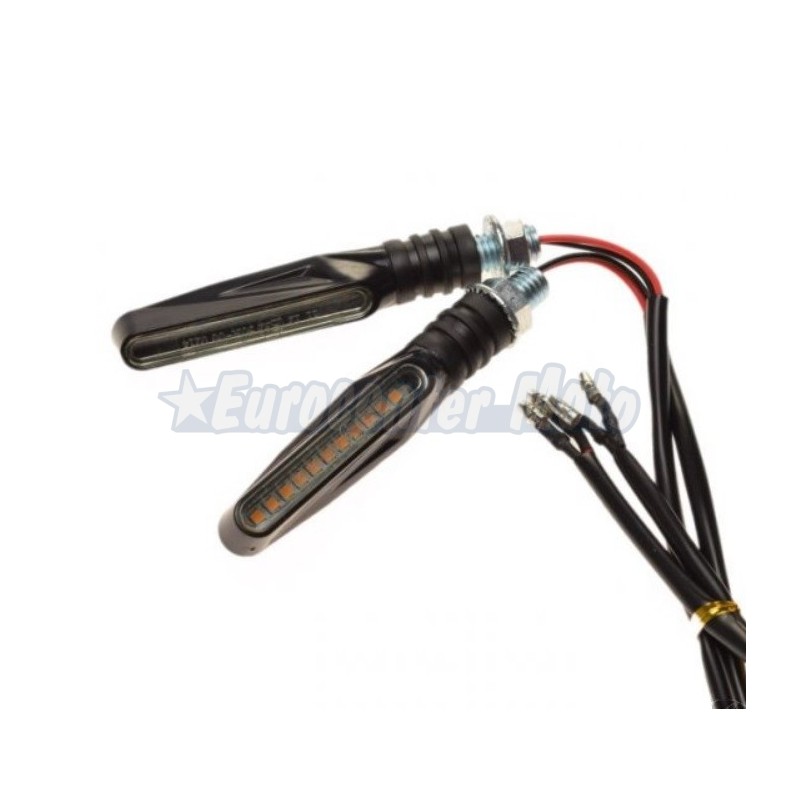 Juego intermitentes Led universales negros. Secuenciales