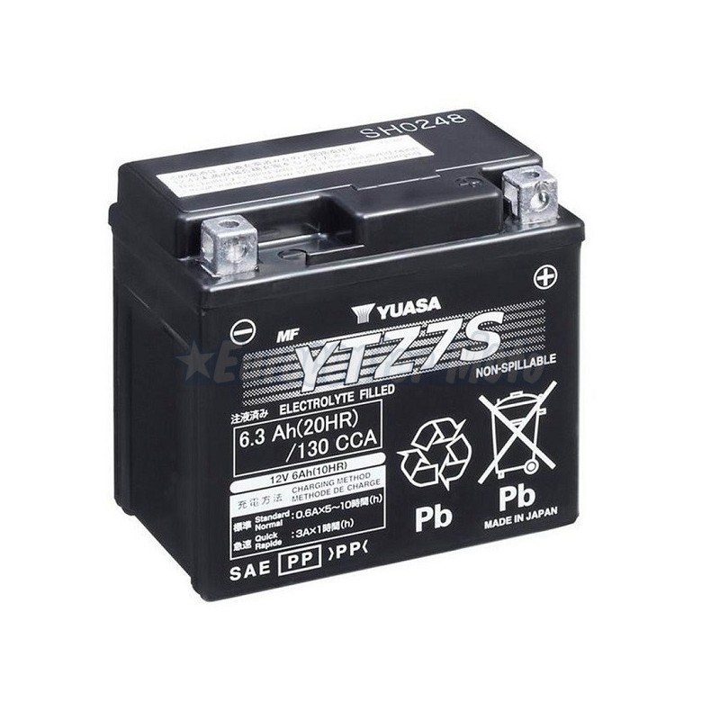Batería Yuasa YTZ7S Wet Charged (cargada y activada)