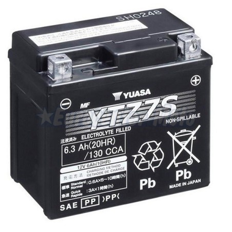 Batería Yuasa YTZ7S Wet Charged (cargada y activada)