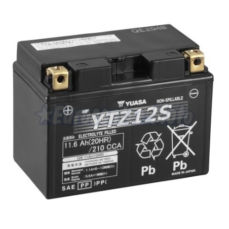 Batería Yuasa YTZ12S Wet Charged (cargada y activada)