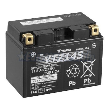 Batería Yuasa YTZ14S Wet Charged (cargada y activada)