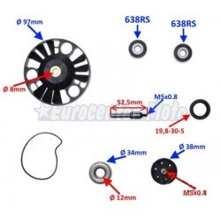 Kit reparación bomba de agua motores Piaggio 125/200 varios modelos (Retén mecánico grande)