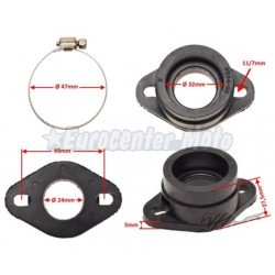 Goma tobera admisión Carburadores Keihin 22/24/26, Piaggio, Peugeot...