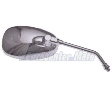 Espejo derercho universal cromado ovalado M10x125. Rosca derechas.