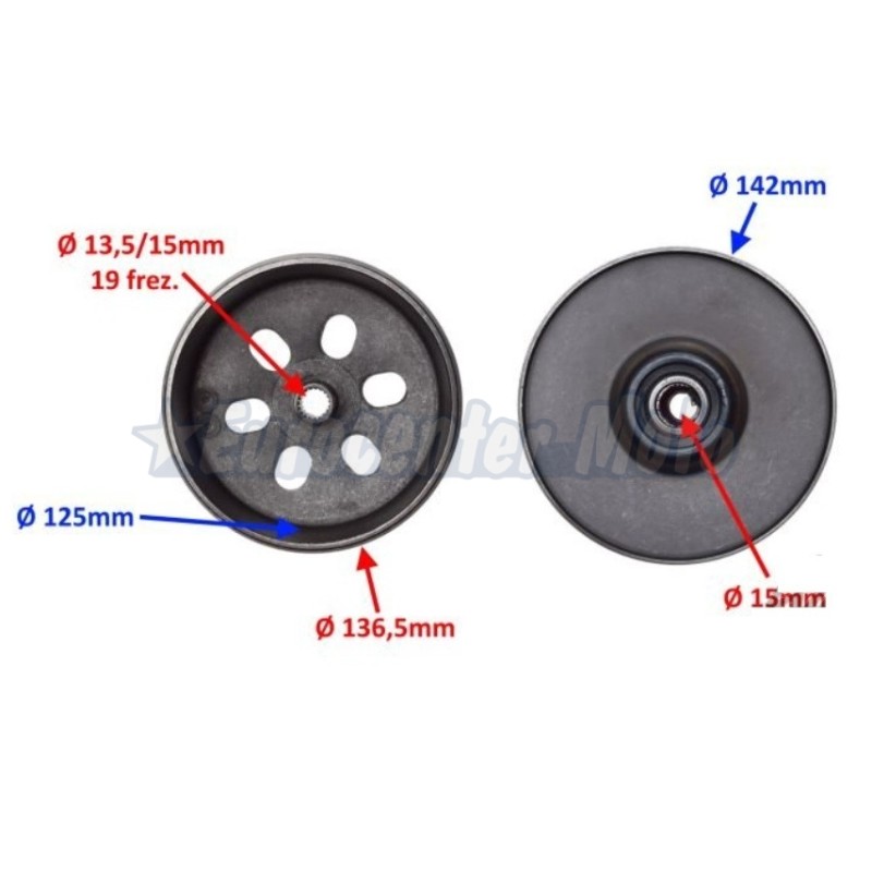 Embrague completo con poleas motores GY6 125 y motos chinas varias