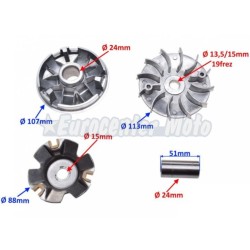 Variador completo motores GY6 125 y motos chinas varias