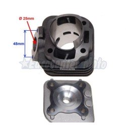 Kit cilindro y culata motores Minarelli horizontal de aire 50 2T a 70c.c. D.47mm