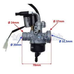 Carburador WM PHVA 17,5 TS Minarelli Scooter desde 2007. Starter eléctrico incluido