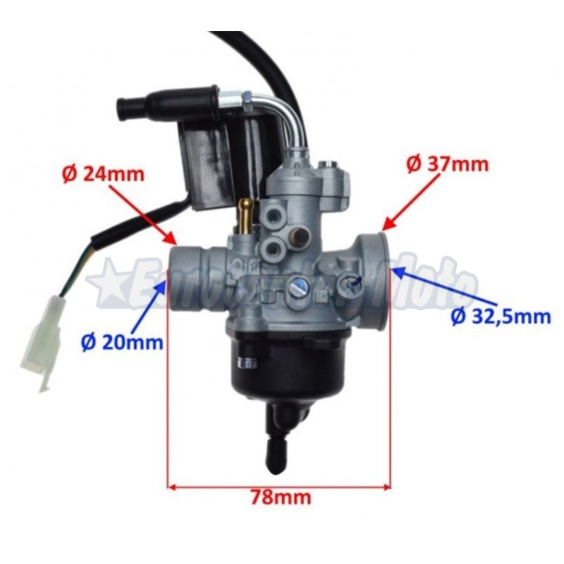 Carburador WM PHVA 17,5 TS Minarelli Scooter desde 2007. Starter eléctrico incluido