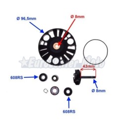 Kit reparación bomba de agua Piaggio Beverly 125/200cc (Retén mecánico pequeño)