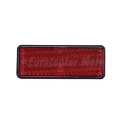 Catadióptrico rectangular rojo con tornillo.