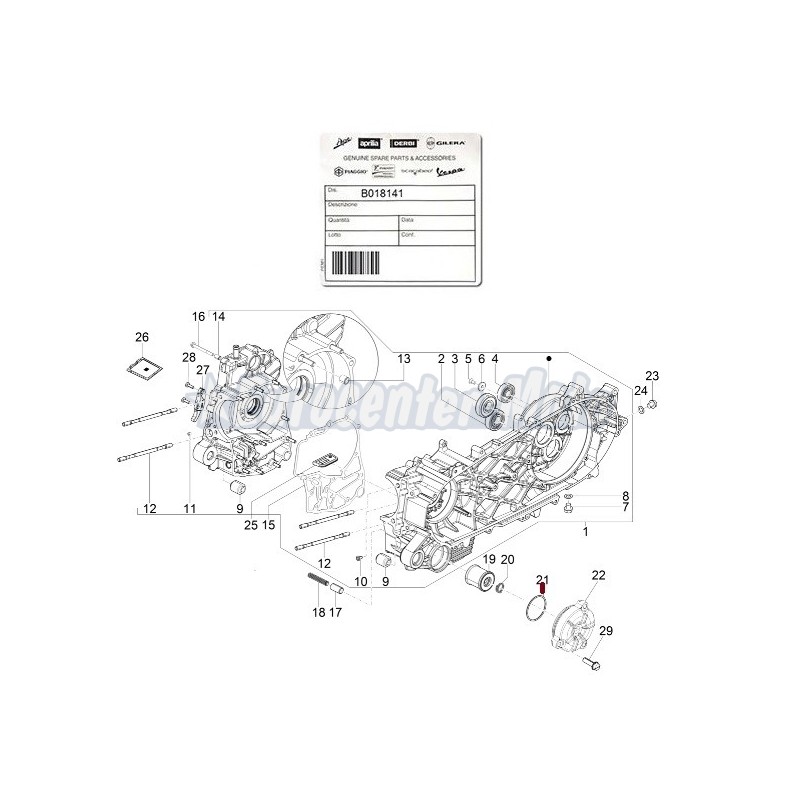 Junta tórica tapa filtro de aceite Original Piaggio Beverly y MP3 350/400
