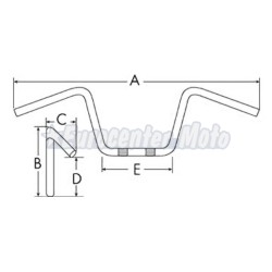Manillar motocicleta universal cromado. Largo 72cm (Suzuki GN 125 y varias))