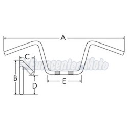 Manillar universal enduro de 28,5mm Aluminio. Plata