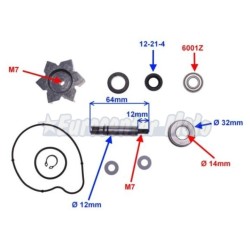Kit reparación bomba de agua Yamaha T-Max 500. 2004/2011