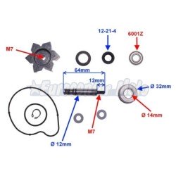Kit reparación bomba de agua Yamaha T-Max 500. 2004/2011