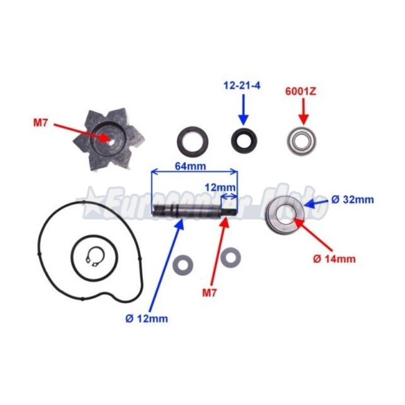 Kit reparación bomba de agua Yamaha T-Max 500. 2004/2011