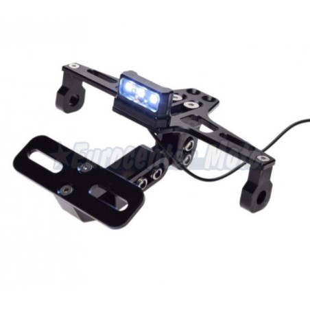 Porta-matriculas universal con leds. Negro