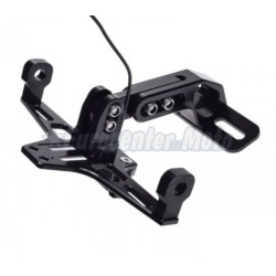 Porta-matriculas universal con leds. Negro