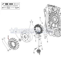 Ventilador volante Original motores Piaggio 50 2T Aire varios modelos
