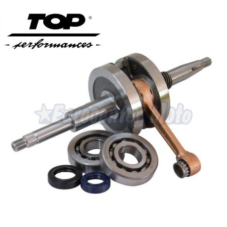 Cigueñal Top Performanaces motores Peugeot 50 2T con cojinetes y retenes.