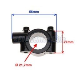 Soporte espejo abrazadera manillar. D.8mm rosca a derechas