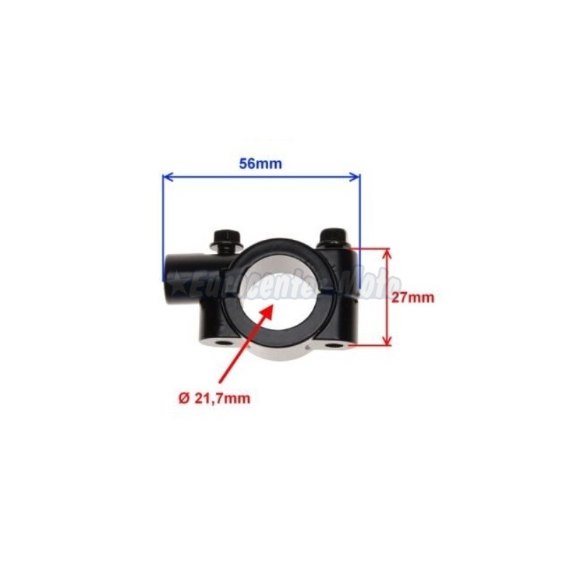 Soporte espejo abrazadera manillar. D.8mm rosca a derechas