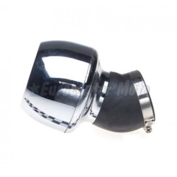 Filtro de potencia cromado. Entrada 48mm. Codo a 45º