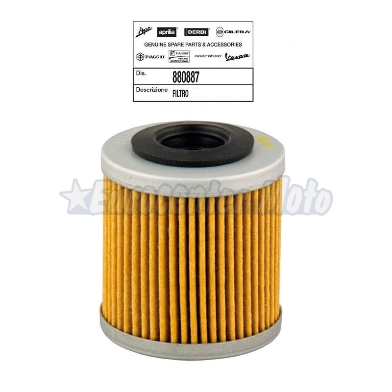 Filtro de aceite Original Piaggio Beverly, X10, MP3 350 y motores 350/400 HPE