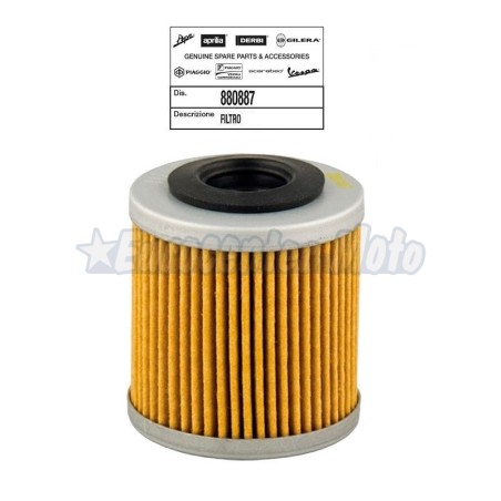 Filtro de aceite Original Piaggio Beverly, X10, MP3 350 y motores 350/400 HPE