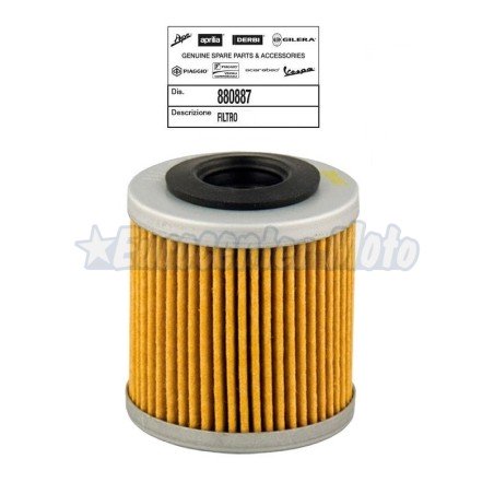Filtro de aceite Original Piaggio Beverly, X10, MP3 350 y motores 350/400 HPE
