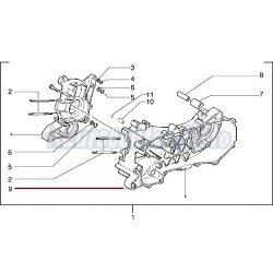 Silentblock inferior carter motor lado correa Original Motores Piaggio 50 2T