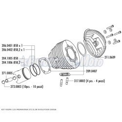 Kit cilindro y culata Polini Evolution Vespa Primavera, PK, XL 125. 135c.c