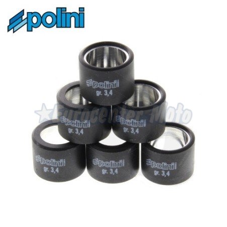 Rodillos variador Polini 19x15,5 de 3,4 gramos. 6 unidades
