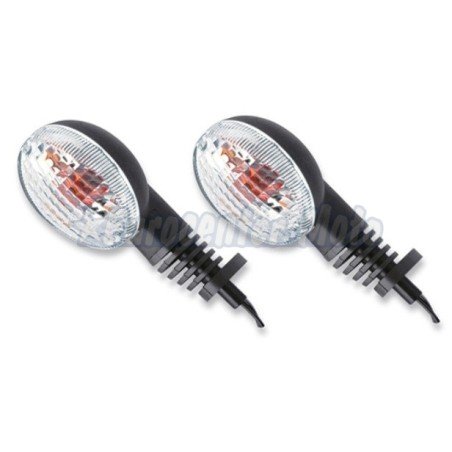 Juego intermitentes universales ovalados transparentes 12v 10w