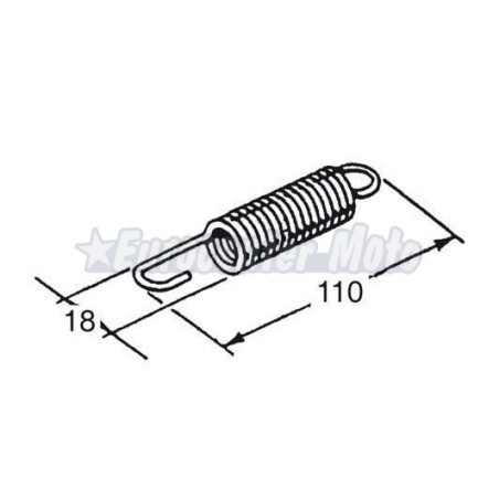 Muelle universal caballete lateral. Largo 110mm