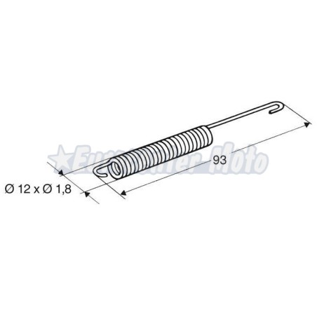 Muelle caballete lateral. Largo de 93mm