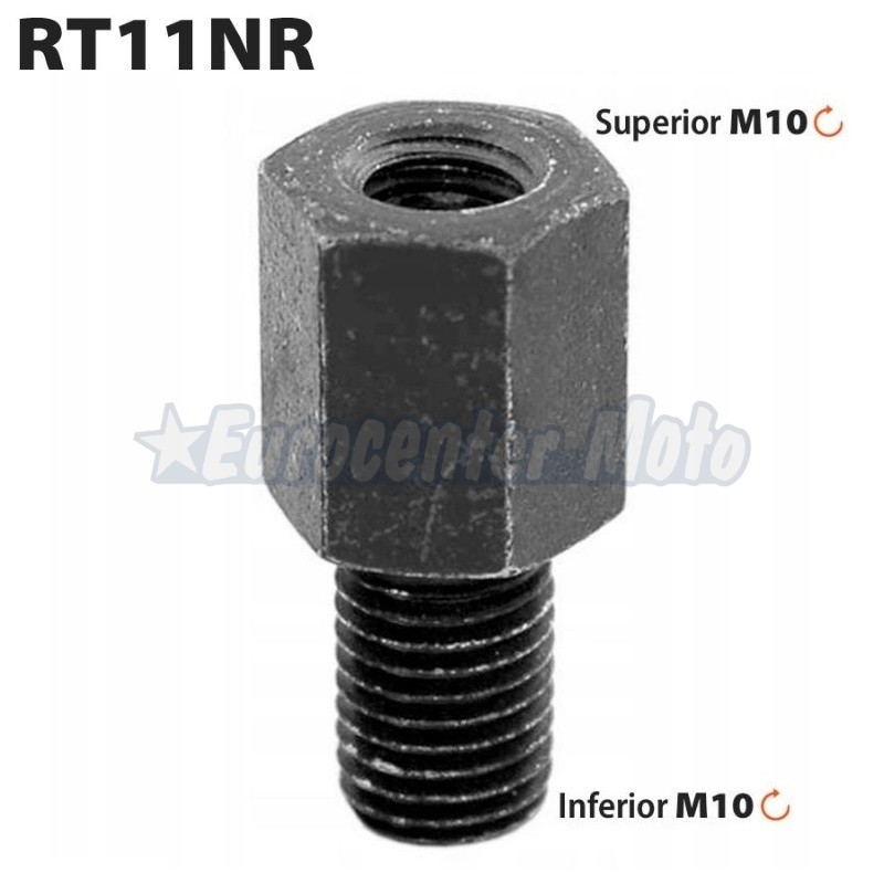 Tornillo suplemento de altura espejo. Hembra M10 derechas a macho M10 derechas