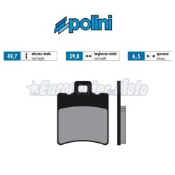Pastillas de freno orgánicas Polini For Race de 1 pasador Yamaha, Piaggio, Aprilia...