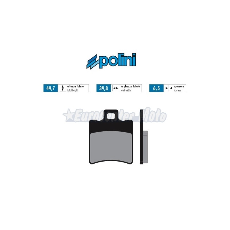 Pastillas de freno orgánicas Polini For Race de 1 pasador Yamaha, Piaggio, Aprilia...