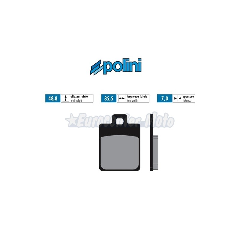 Pastillas de freno orgánicas Polini For Race de 1 pasador Piaggio, Peugeot, SYM...