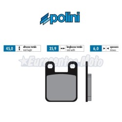 Pastillas de freno orgánicas Polini For Race de 2 pasadores Aprilia, Beta Peugeot, Rieju...