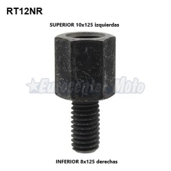 Tornillo variador de rosca espejo. Hembra M10 izquierdas a macho M8 derechas