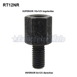 Tornillo variador de rosca espejo. Hembra M10 izquierdas a macho M8 derechas