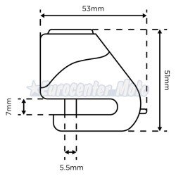 Antirrobo freno disco Oxford Micro XD5. Pasador 5mm