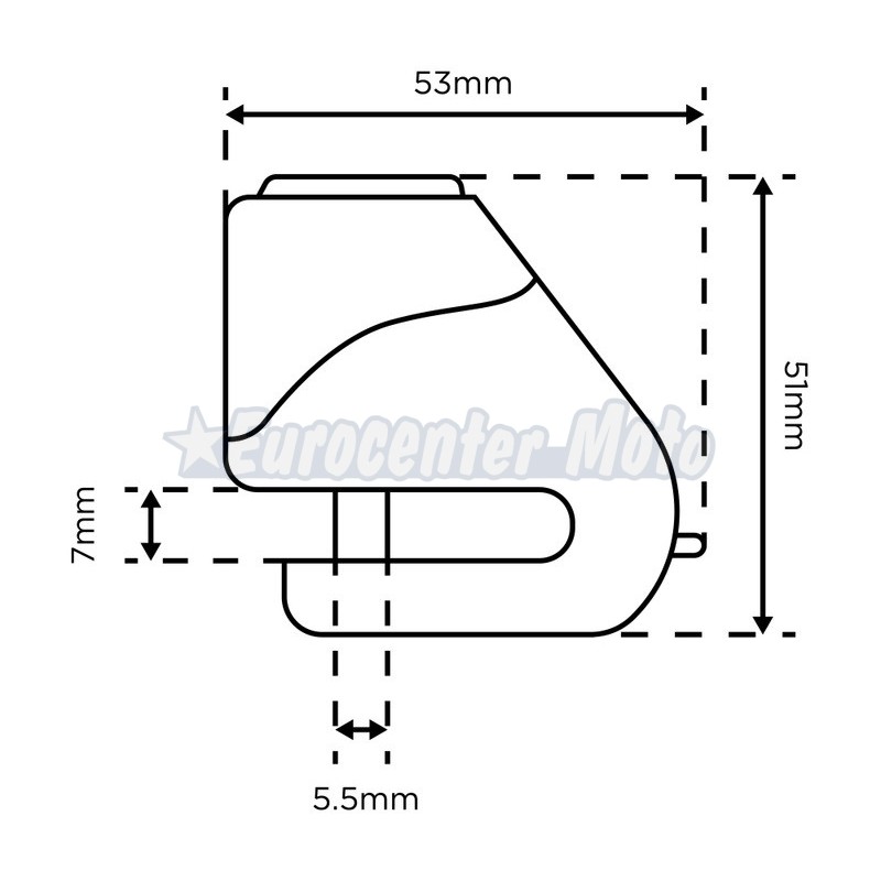 Antirrobo freno disco Oxford Micro XD5. Pasador 5mm