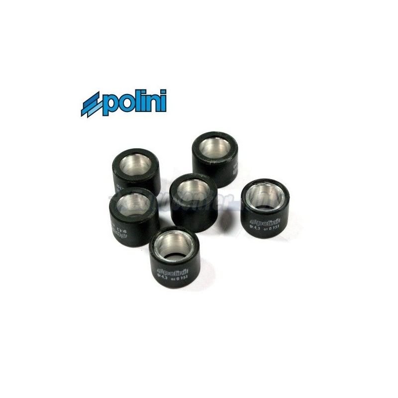 Rodillos variador Polini 19x15,5 de 4,3 gramos. 6 unidades