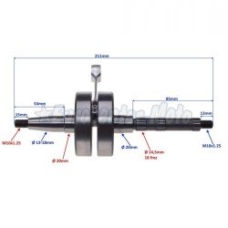Cigueñal reforzado motores Piaggio 50 2T.