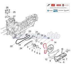 Cadena bomba aceite Original motores Piaggio 125/250/300 varios modelos
